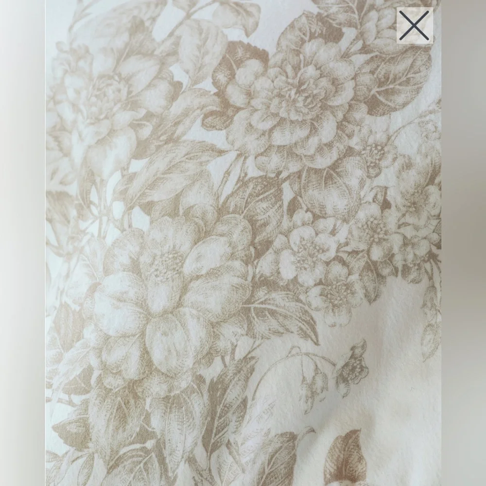 Garnet Hill Signature Toile Floral Flannel Duvet Cover Linen Toile King Size